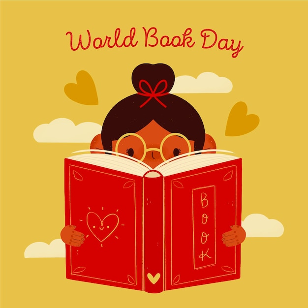 Hand drawn world book day illustration