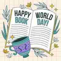 Free vector hand drawn world book day illustration