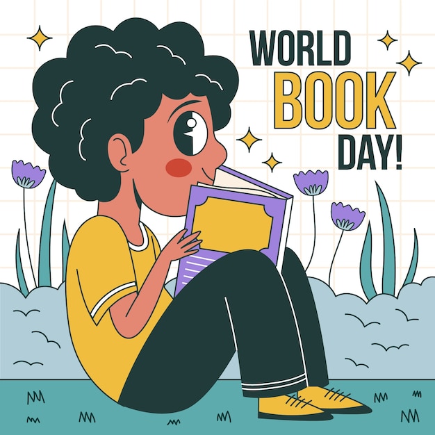 Hand drawn world book day illustration