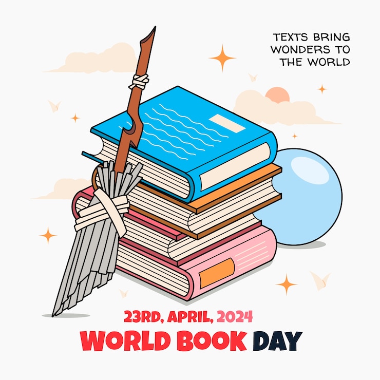 Free Vector hand drawn world book day illustration