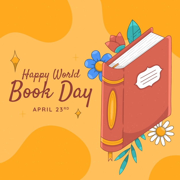 Hand drawn world book day illustration