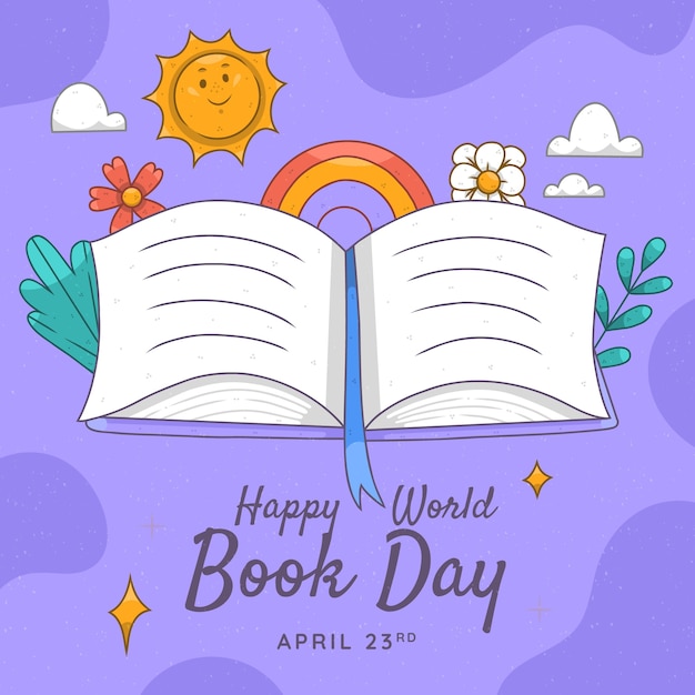 Free vector hand drawn world book day illustration