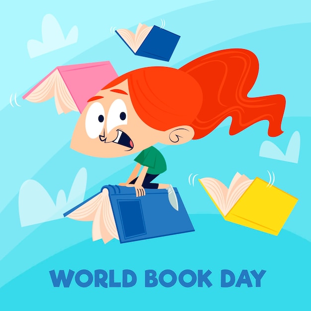 Free vector hand drawn world book day illustration