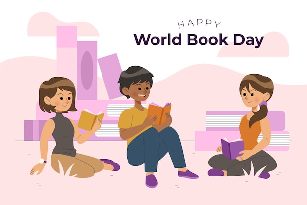 Free vector hand drawn world book day illustration