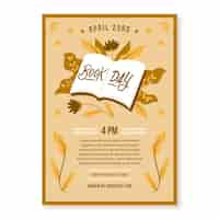 Free vector hand drawn world book day vertical poster template