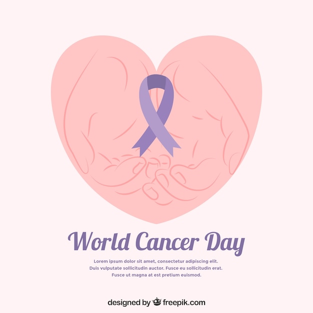 Hand drawn world cancer day background 