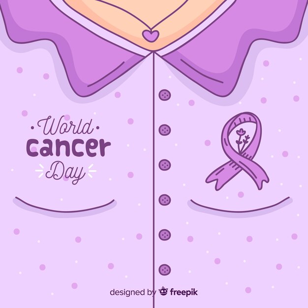 Hand drawn world cancer day background