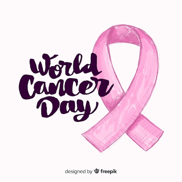 Hand drawn world cancer day background