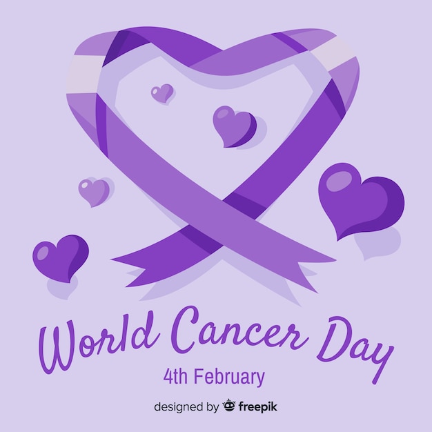 Hand drawn world cancer day background