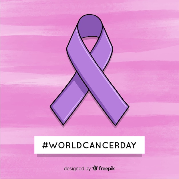 Hand drawn world cancer day background