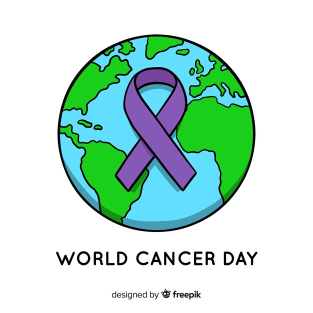 Hand drawn world cancer day background