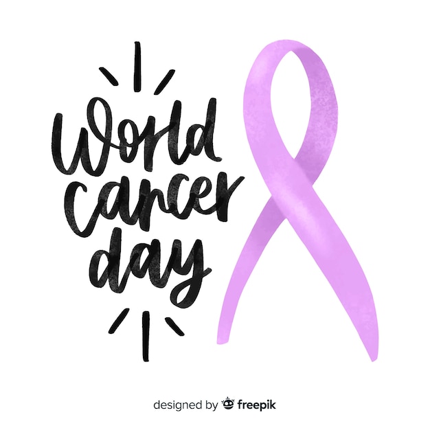 Hand drawn world cancer day background