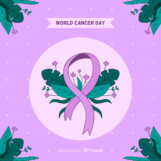 Hand drawn world cancer day background