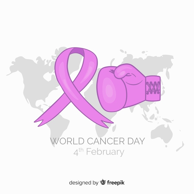 Hand drawn world cancer day background