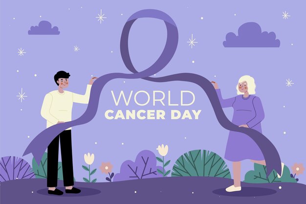 Hand drawn world cancer day background