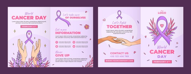Шаблон брошюры всемирного дня борьбы с раком