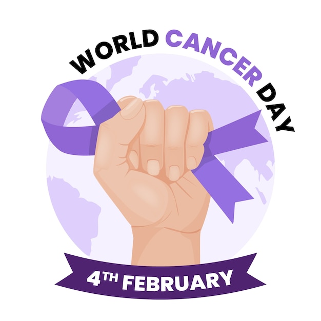 Нарисованная рукой иллюстрация всемирного дня борьбы с раком
