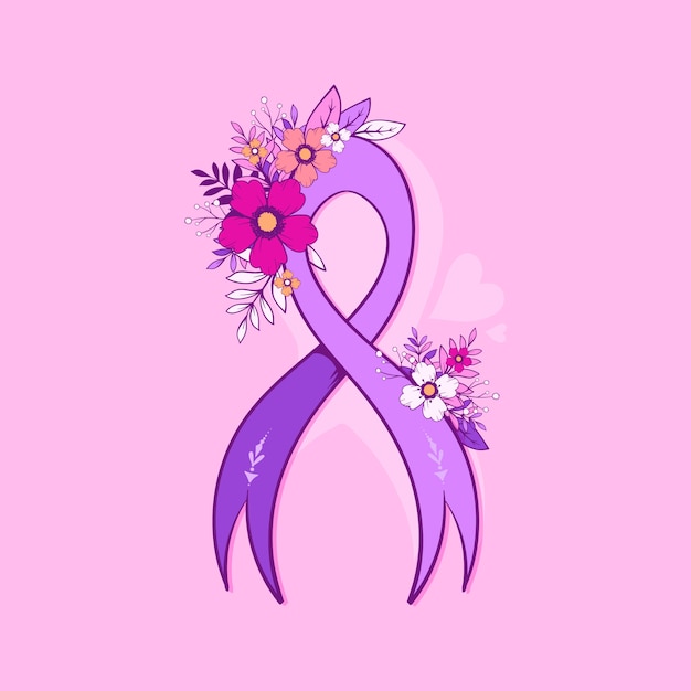 Бесплатное векторное изображение Нарисованная рукой иллюстрация всемирного дня борьбы с раком