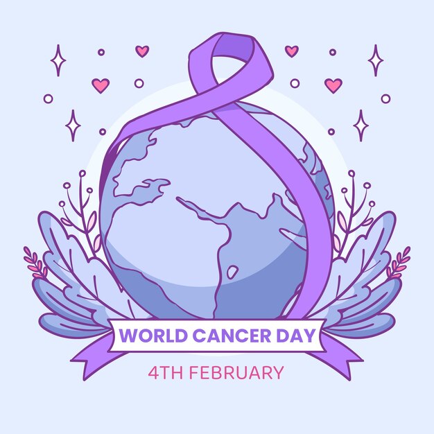 Hand drawn world cancer day illustration