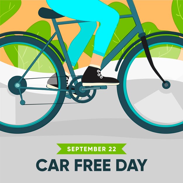 Бесплатное векторное изображение Нарисованная рукой концепция всемирного дня без автомобиля