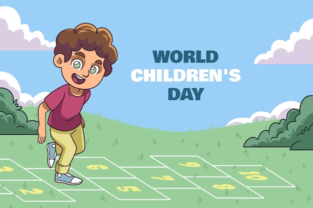 Free vector hand drawn world children's day background