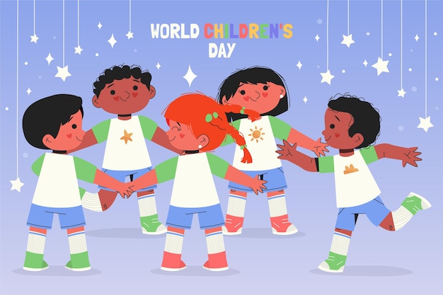 Hand drawn world children's day background