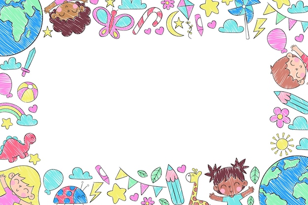 Hand drawn world children's day background