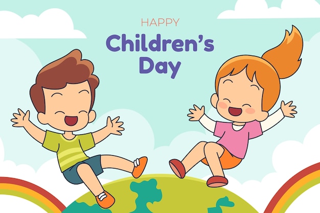 Hand drawn world children's day background