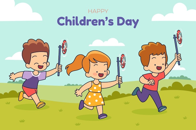 Hand drawn world children's day background