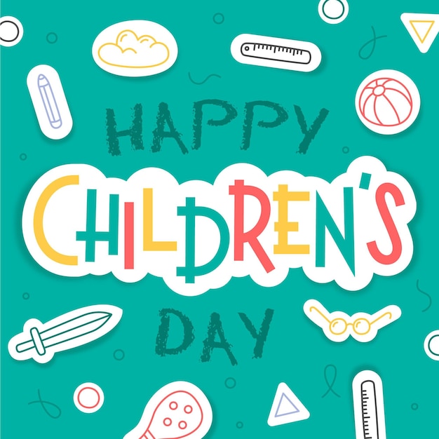 Hand drawn world children's day greeting