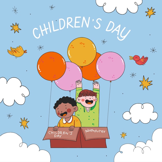 Free vector hand drawn world children's day illustration