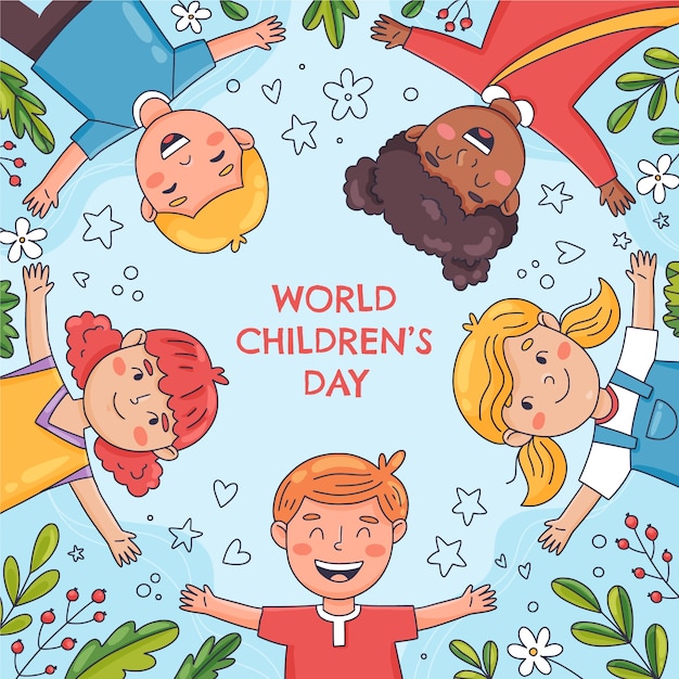 Free vector hand drawn world children's day illustration