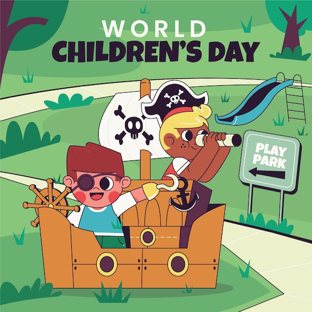 Free vector hand drawn world children's day illustration