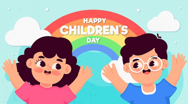 Hand drawn world childrens day concept