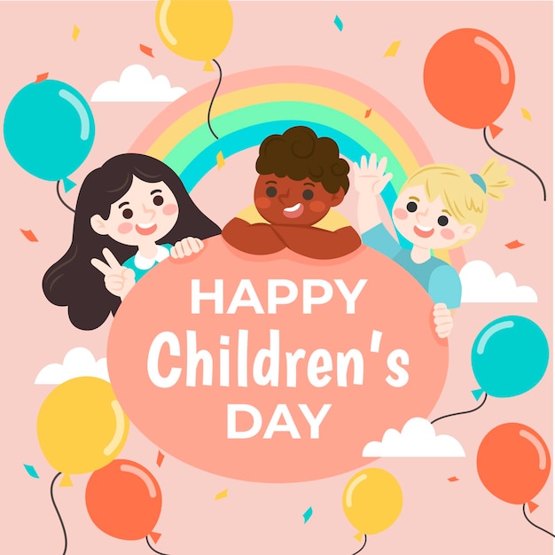 Free vector hand drawn world childrens day