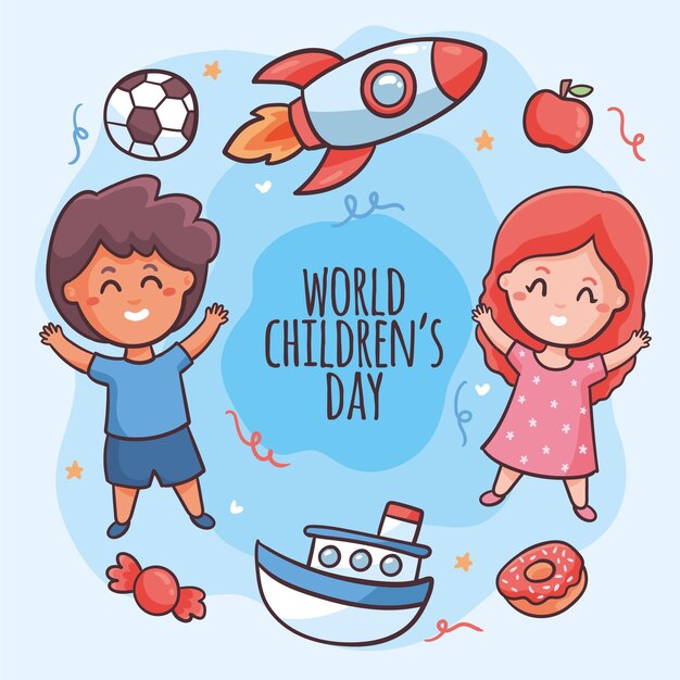 Hand drawn world childrens day