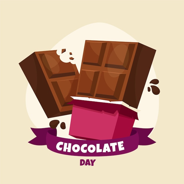Vettore gratuito illustrazione disegnata a mano della giornata mondiale del cioccolato