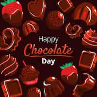 Free vector hand drawn world chocolate day illustration