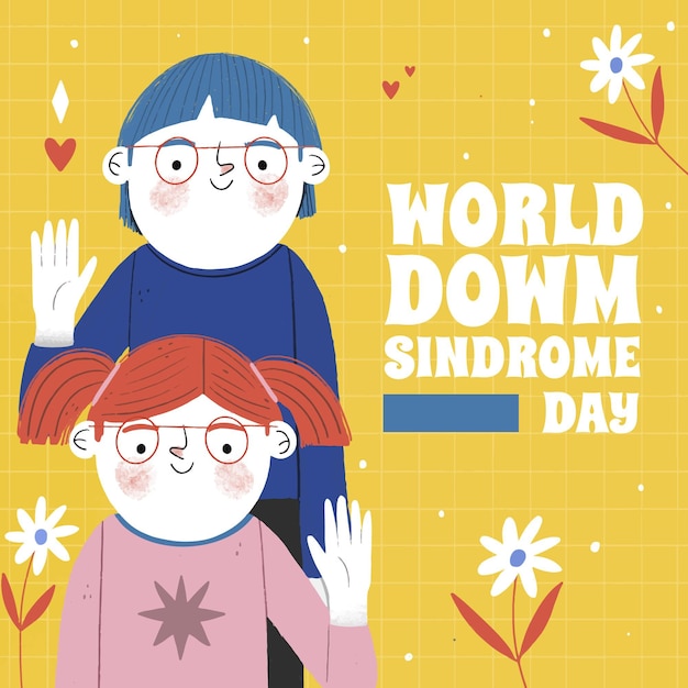 Free vector hand drawn world down syndrome day illustration