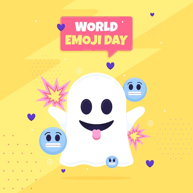 Free vector hand drawn world emoji day illustration