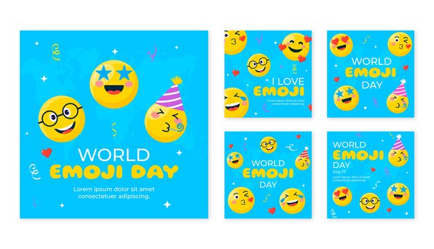 Hand drawn world emoji day