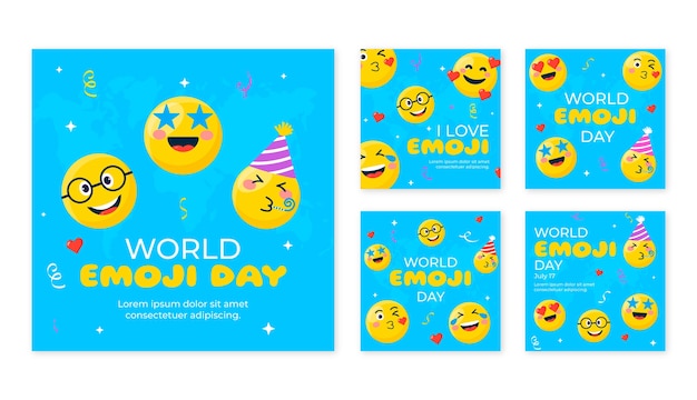 Hand drawn world emoji day