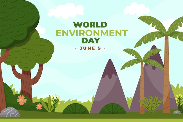 Free vector hand drawn world environment day background