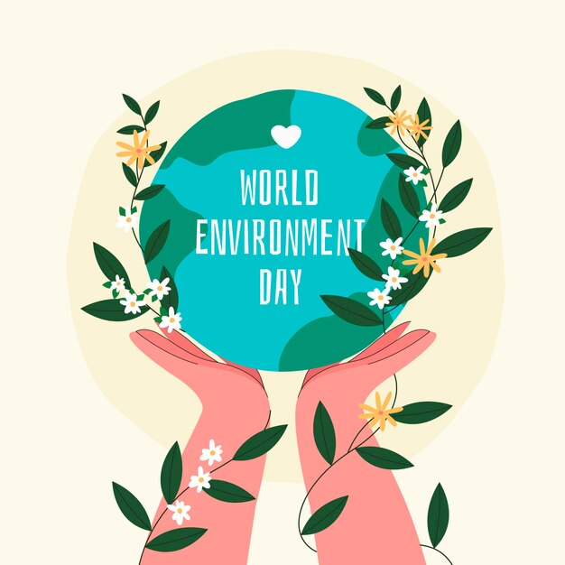 Hand drawn world environment day illustration