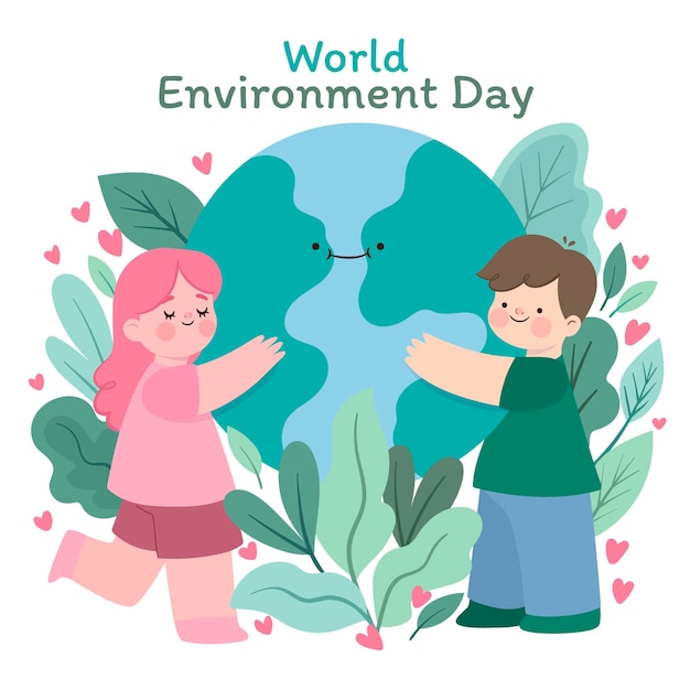 Нарисованная рукой иллюстрация всемирного дня окружающей среды