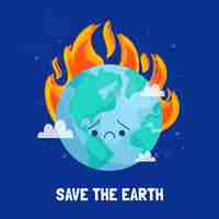 Free vector hand drawn world environment day save the planet illustration