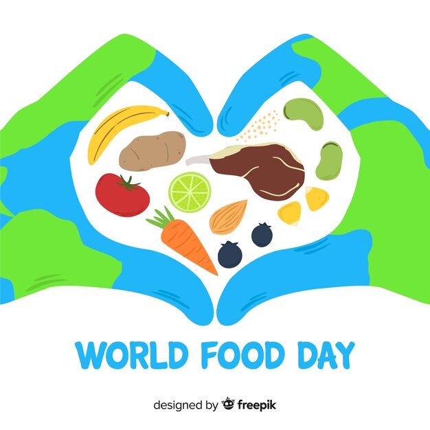 Free vector hand drawn world food da