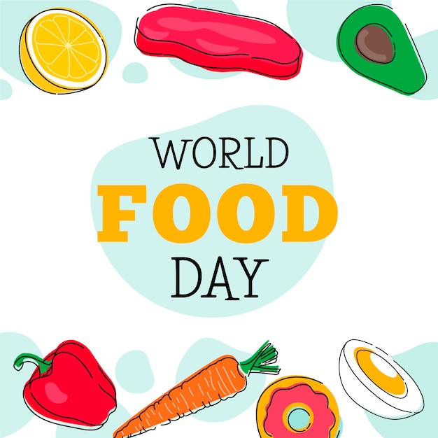 Free vector hand drawn world food day background