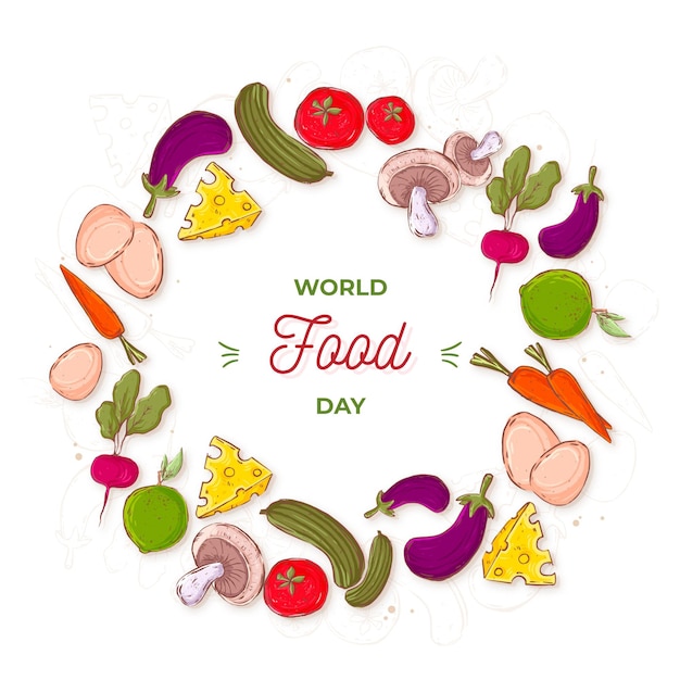 Hand drawn world food day concept