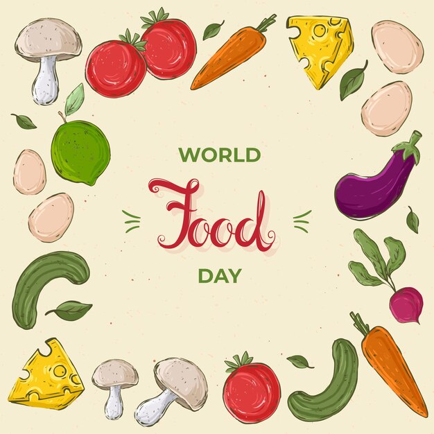 Hand drawn world food day concept